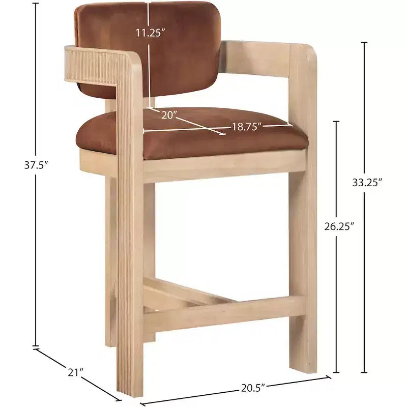 Tabouret de bar en velours