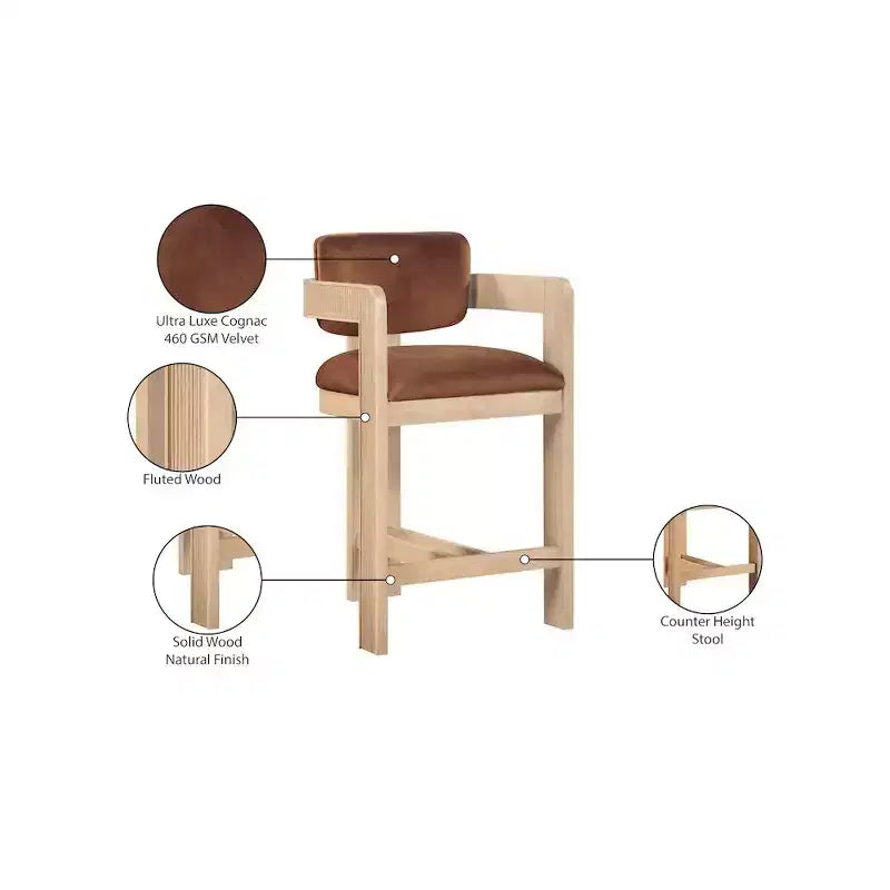 Tabouret de bar en velours