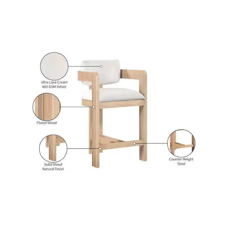 Tabouret de bar en velours