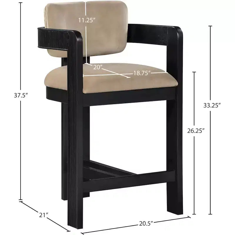 Tabouret de bar en velours