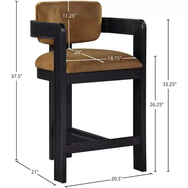 Tabouret de bar en velours