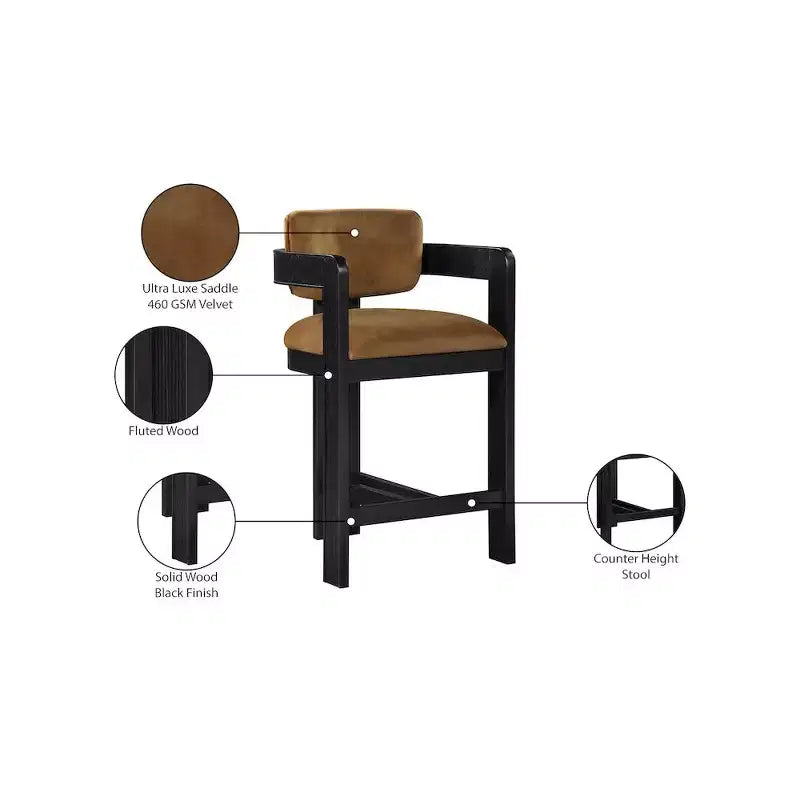 Tabouret de bar en velours