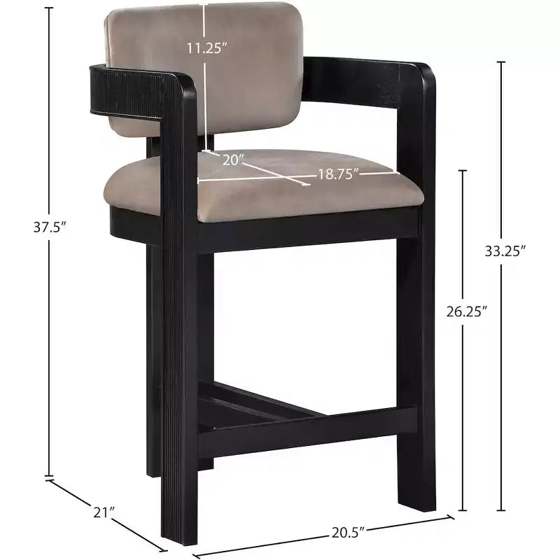 Tabouret de bar en velours