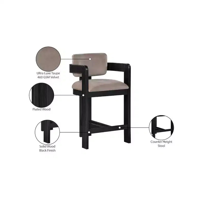 Tabouret de bar en velours