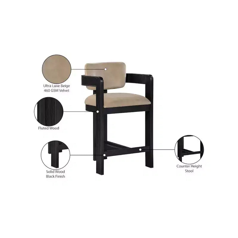 Tabouret de bar en velours