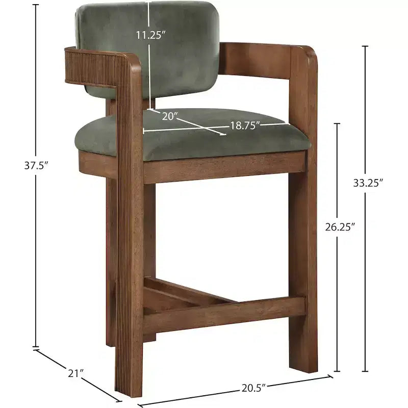 Tabouret de bar en velours