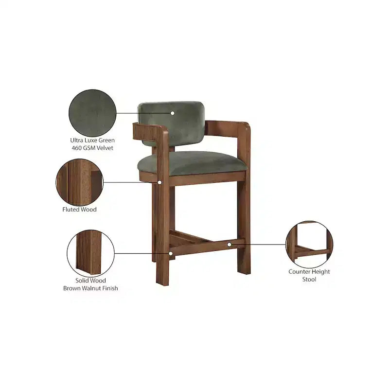 Tabouret de bar en velours