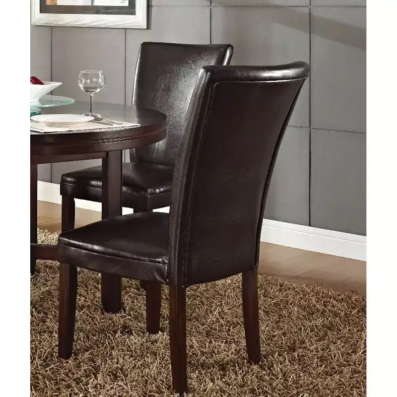 Lot de 2 chaises marron rembourrées, sans montage, pieds en bois, garnissage en mousse