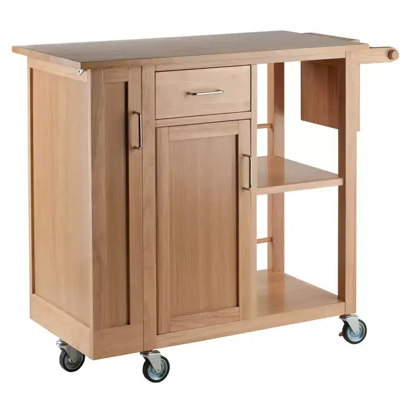 Douglas Kitchen Cart Natural - Winsome: Mobile Island with Storage & Towel Holder