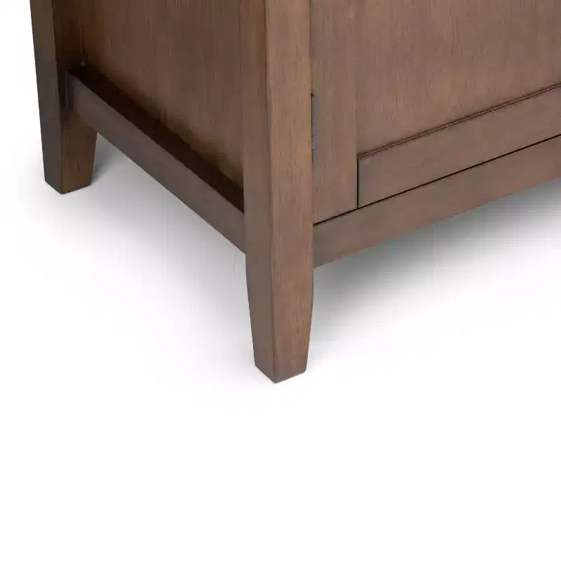 Meuble TV en bois massif pour téléviseurs jusqu'à 60 po Brun vieilli rustique naturel : Rangement multimédia, quincaillerie en laiton