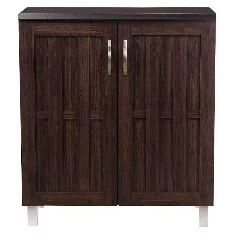 Buffet de rangement moderne et contemporain - Marron foncé : Étagères fixes, Bois composite, Meuble de cuisine