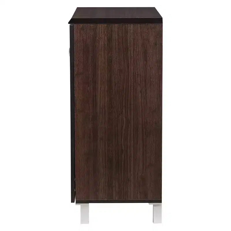 Buffet de rangement moderne et contemporain - Marron foncé : Étagères fixes, Bois composite, Meuble de cuisine