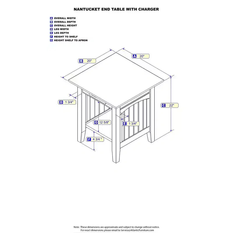 Table d'appoint avec chargeur
