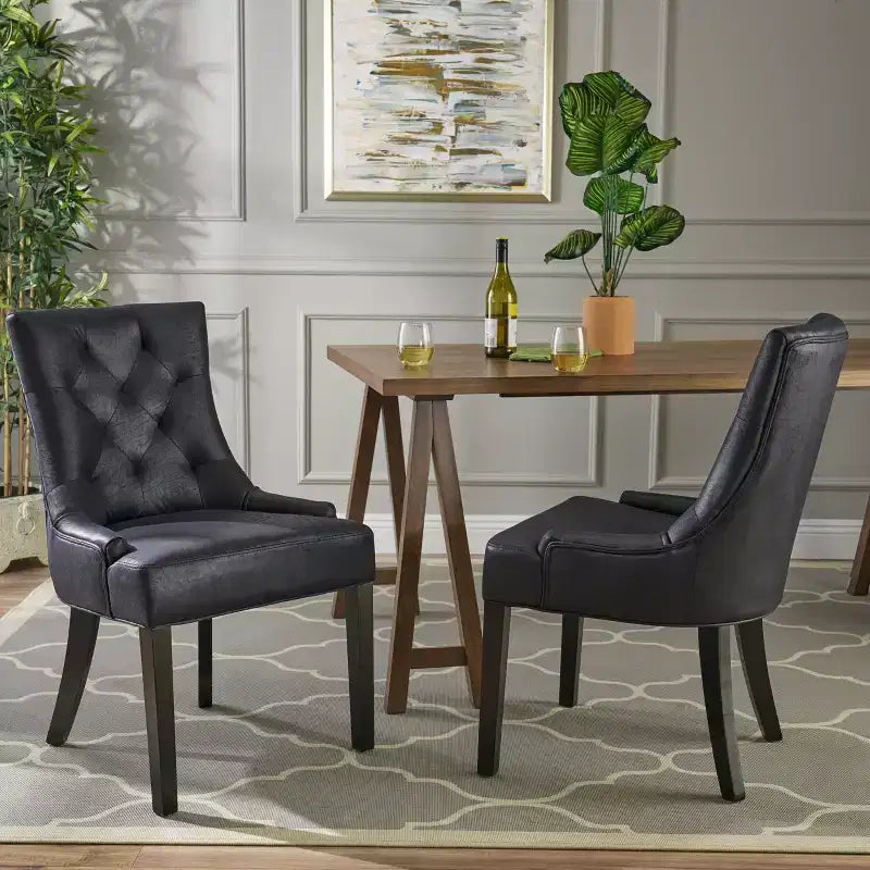 Set of 2 Hayden Traditional Microfiber Dining Chair - Christopher Knight Home