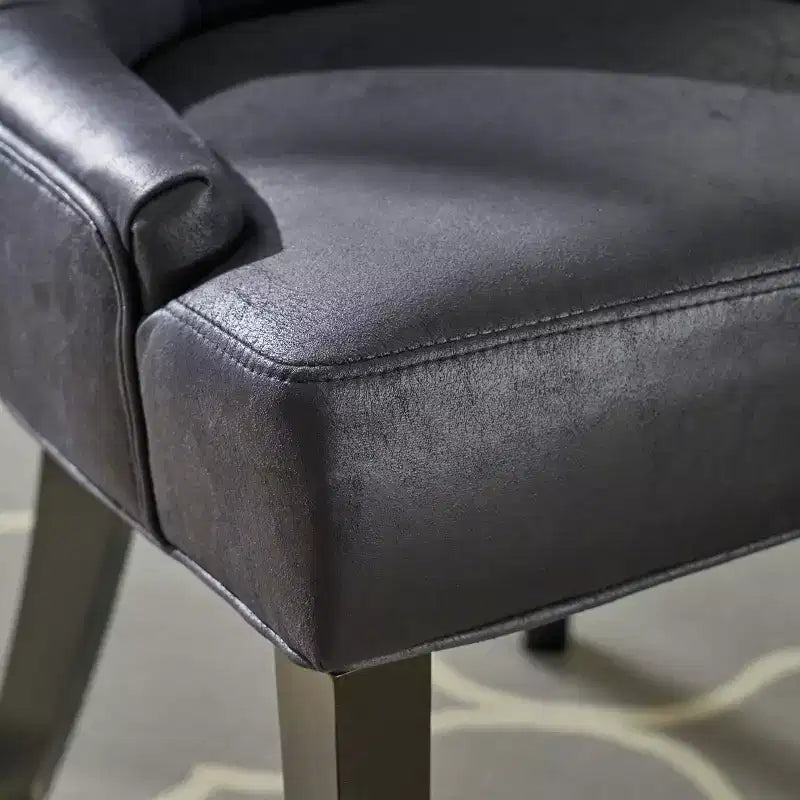 Lot de 2 chaises de salle à manger traditionnelles en microfibre