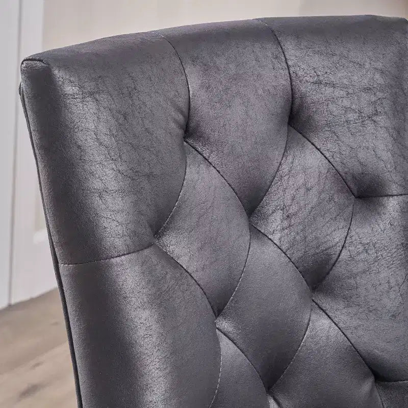 Lot de 2 chaises de salle à manger traditionnelles en microfibre