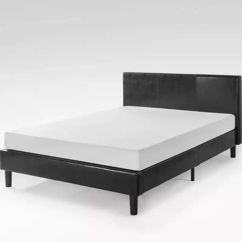 Cadre de lit plateforme Jade en similicuir - Noir