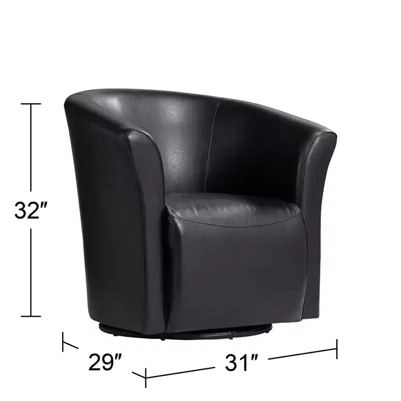 Fauteuil pivotant 31 po de largeur, noir