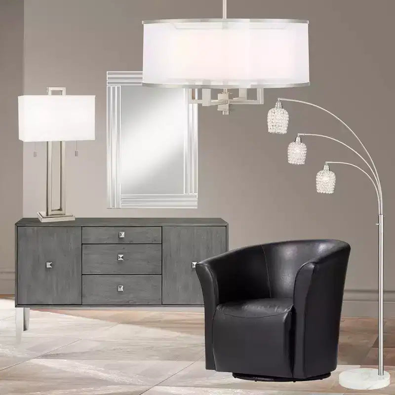 Fauteuil pivotant 31 po de largeur, noir