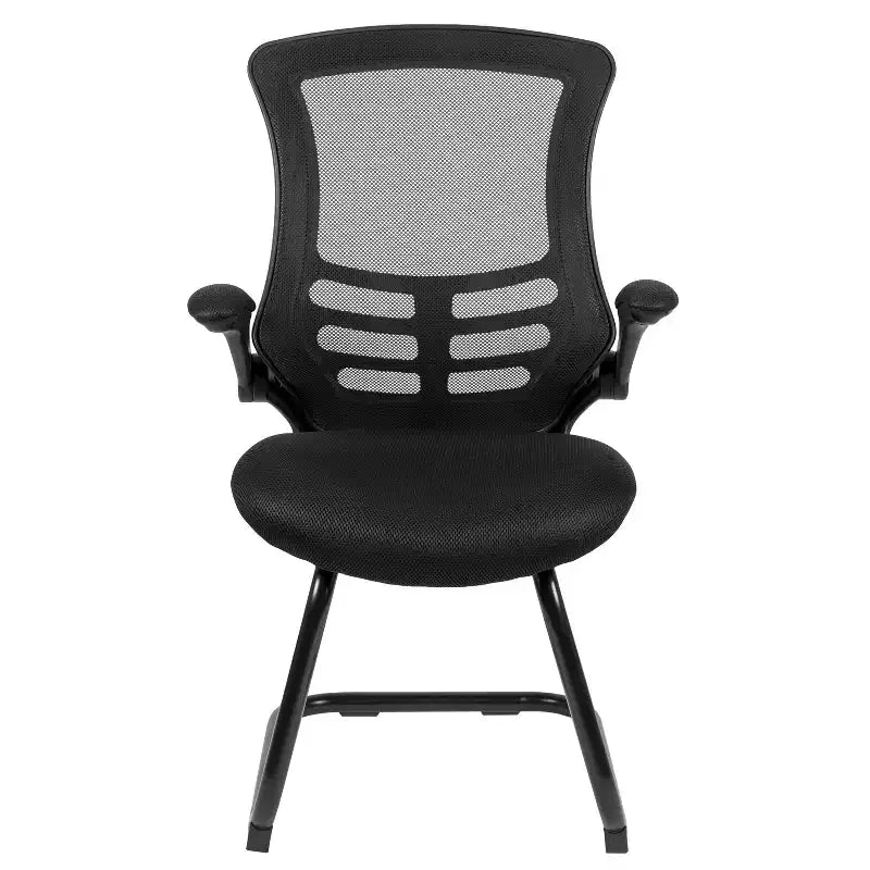 Chaise de bureau ergonomique à dossier en maille | Accoudoirs relevables, support lombaire, piètement luge