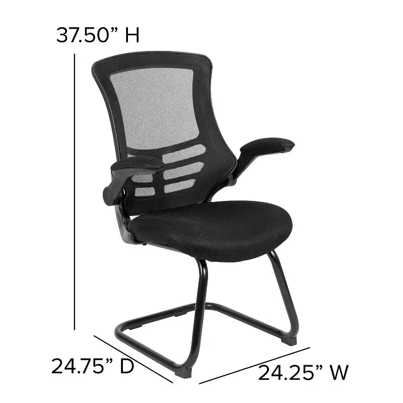 Chaise de bureau ergonomique à dossier en maille | Accoudoirs relevables, support lombaire, piètement luge