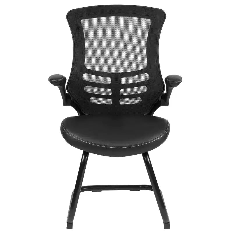 Chaise de bureau ergonomique à dossier en maille | Accoudoirs relevables, support lombaire, piètement luge
