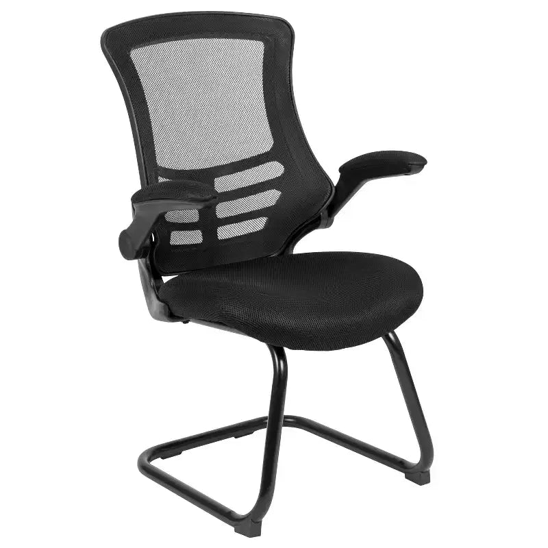 Chaise de bureau ergonomique à dossier en maille | Accoudoirs relevables, support lombaire, piètement luge