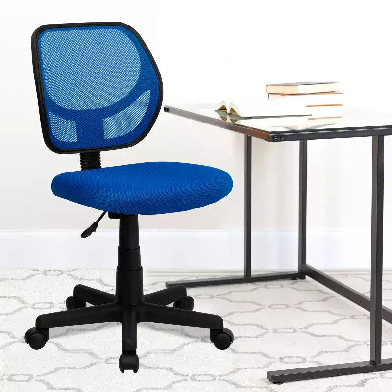 Chaise de bureau à dossier carré incurvé en maille pivotante à hauteur mi-dossier