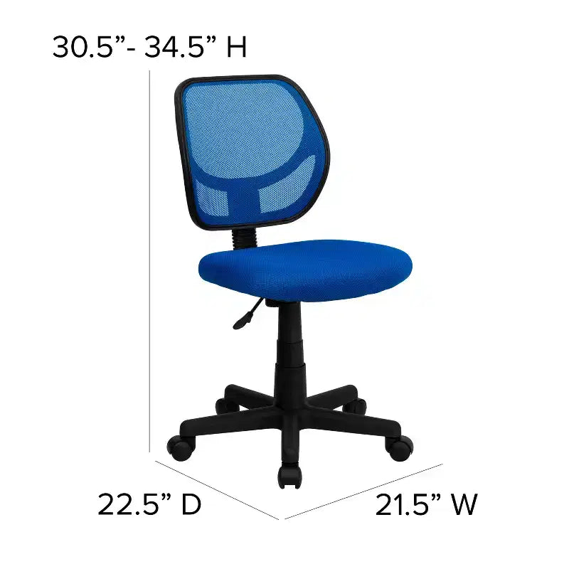 Chaise de bureau à dossier carré incurvé en maille pivotante à hauteur mi-dossier