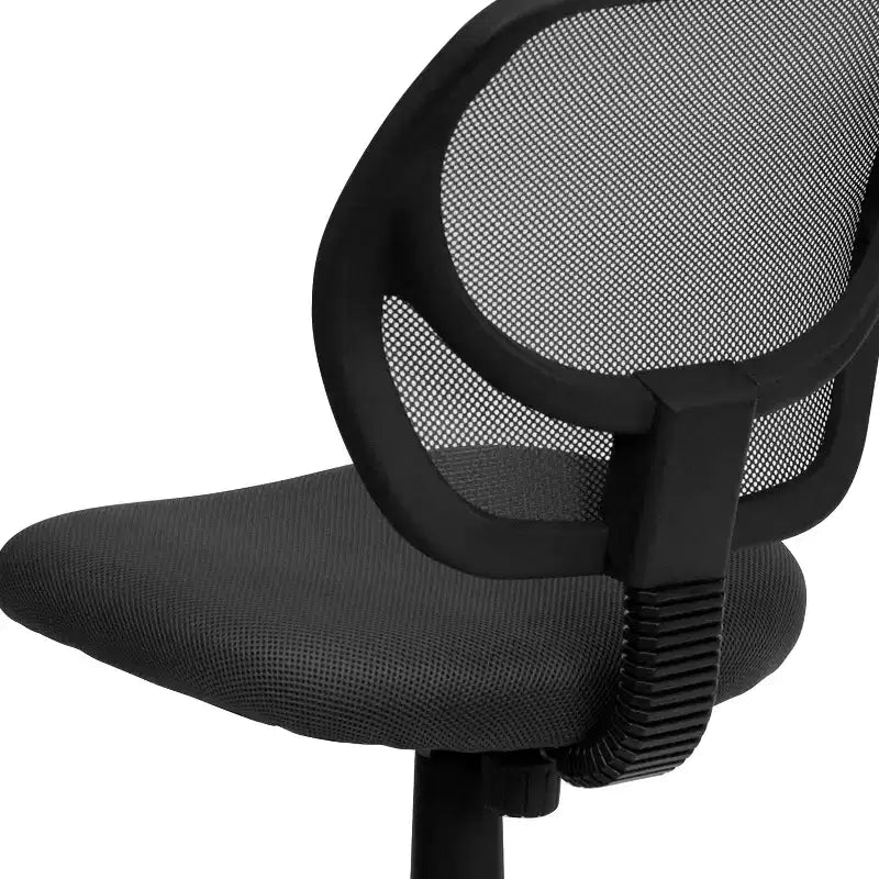 Chaise de bureau à dossier carré incurvé en maille pivotante à hauteur mi-dossier