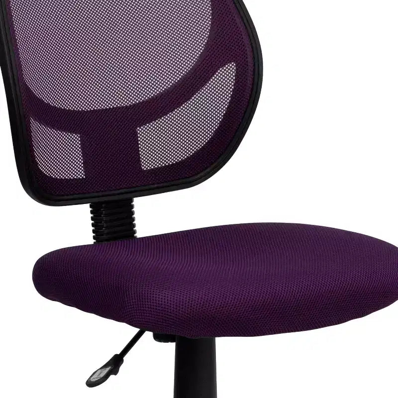 Chaise de bureau à dossier carré incurvé en maille pivotante à hauteur mi-dossier