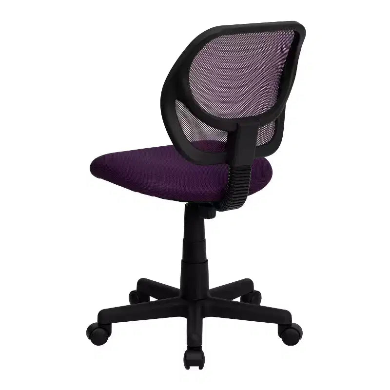 Chaise de bureau à dossier carré incurvé en maille pivotante à hauteur mi-dossier