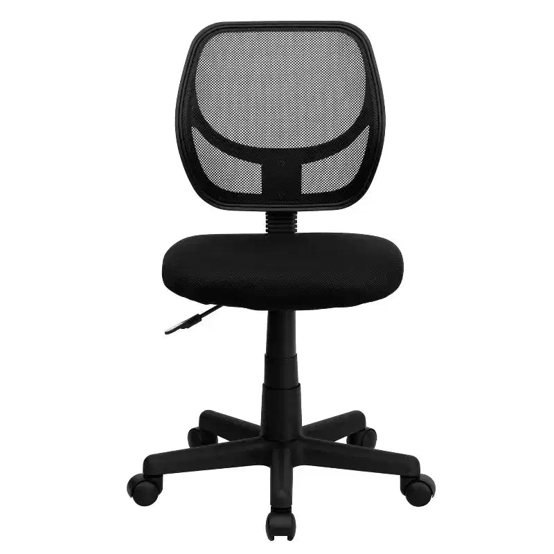 Chaise de bureau à dossier carré incurvé en maille pivotante à hauteur mi-dossier