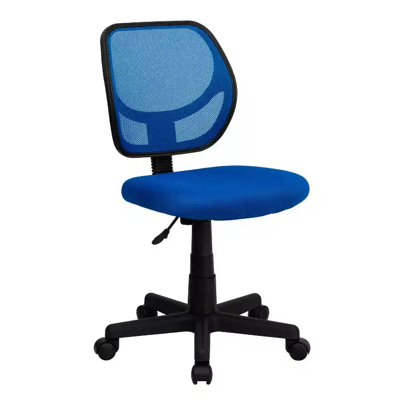 Chaise de bureau à dossier carré incurvé en maille pivotante à hauteur mi-dossier