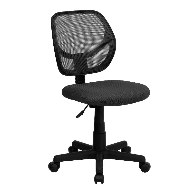 Chaise de bureau à dossier carré incurvé en maille pivotante à hauteur mi-dossier