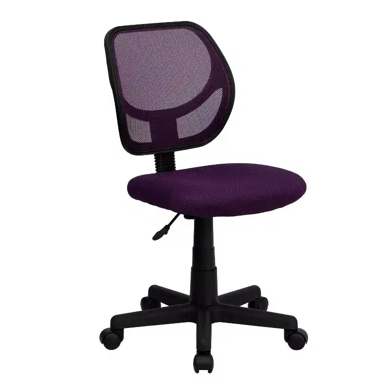 Chaise de bureau à dossier carré incurvé en maille pivotante à hauteur mi-dossier